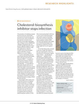 Cholesterol-Biosynthesis Inhibitor Stops Infection