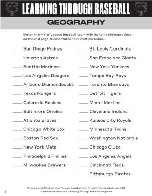 Learning Through Baseball Geography