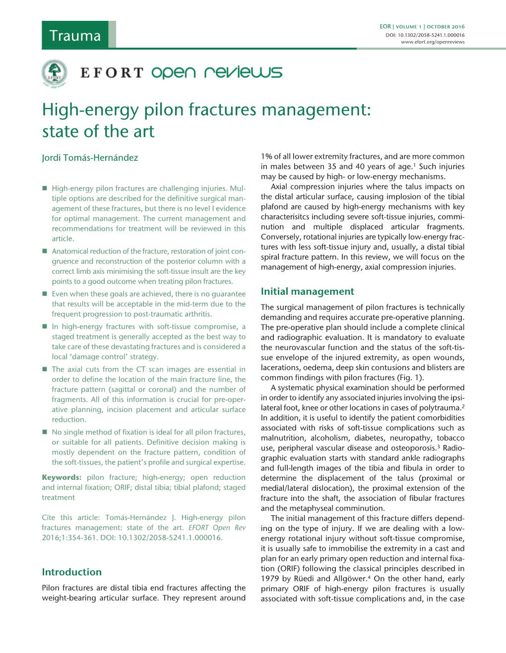 High Energy Pilon Fractures Management State Of The Art Docslib