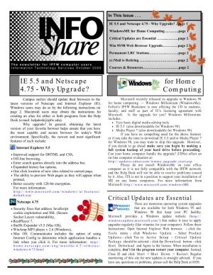 IE 5.5 and Netscape 4.75 - Why Upgrade? ..Page 1