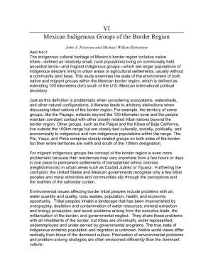 VI Mexican Indigenous Groups of the Border Region