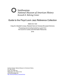 Guide to the Floyd Levin Jazz Reference Collection