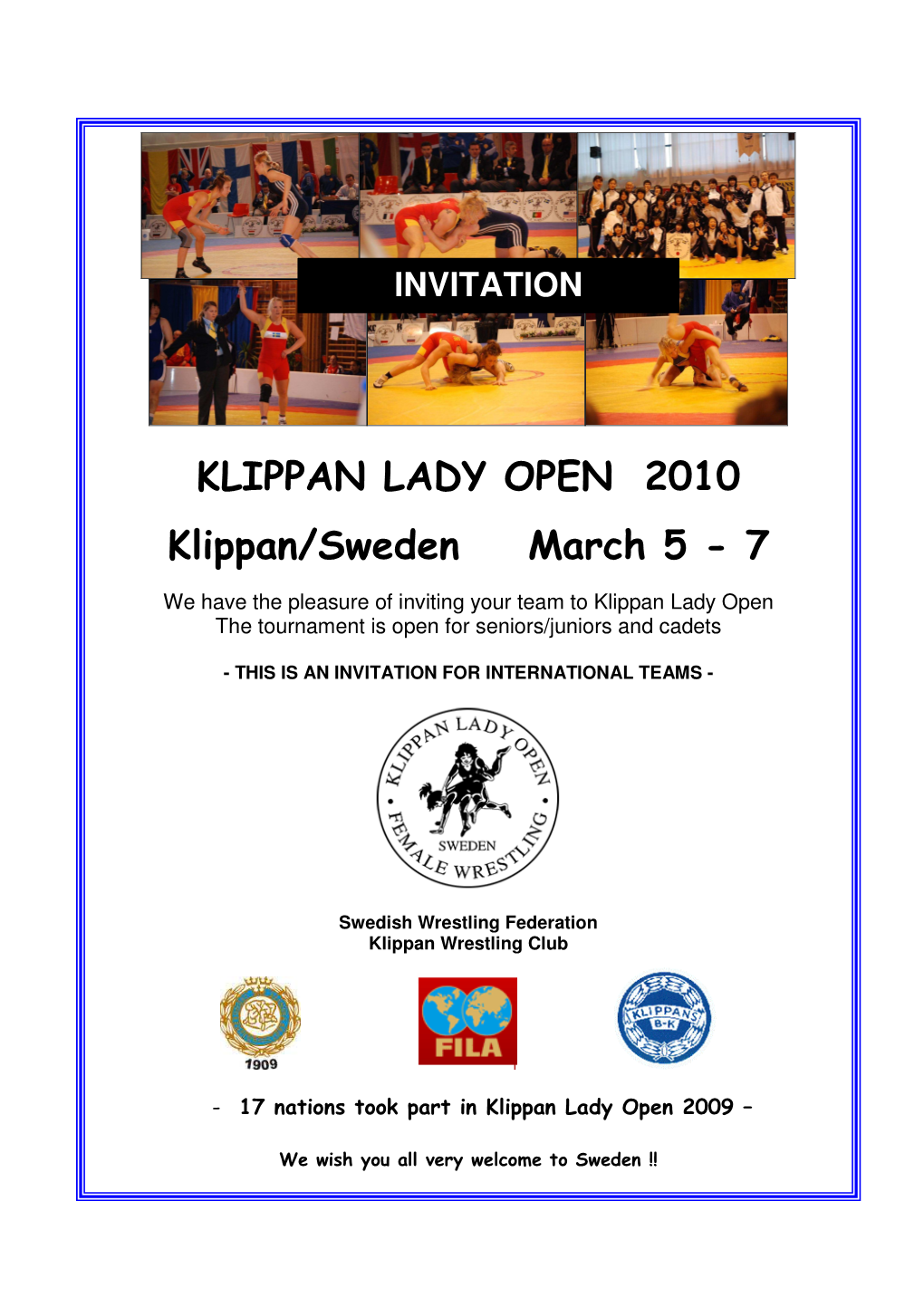 KLIPPAN LADY OPEN 2010 Klippan/Sweden March 5