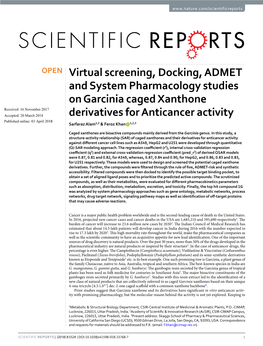 Virtual Screening, Docking, ADMET and System Pharmacology Studies