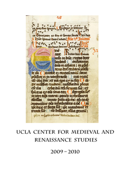 UCLA Center for Medieval and Renaissance Studies 2009 – 2010