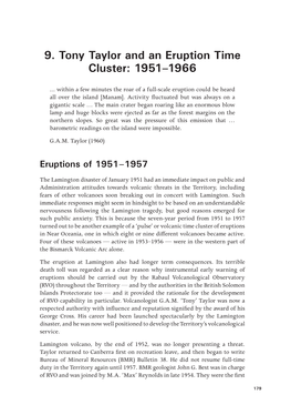 9. Tony Taylor and an Eruption Time Cluster: 1951–1966