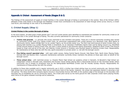 Appendix A: Cricket - Assessment of Needs (Stages B & C)