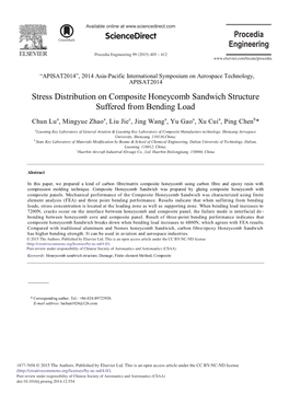 Stress Distribution on Composite Honeycomb Sandwich Structure Suffered from Bending Load