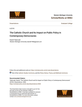 The Catholic Church and Its Impact on Public Policy in Contemporary Democracies