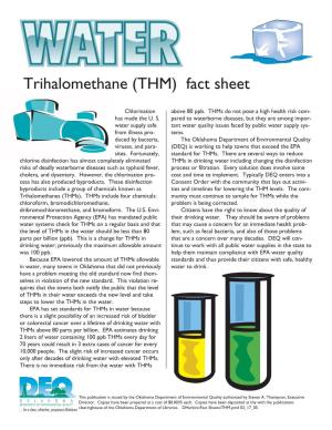 Trihalomethane (THM) Fact Sheet