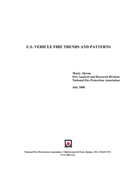 U.S. Vehicle Fire Trends and Patterns
