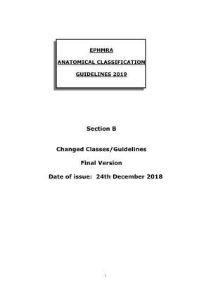 Section B Changed Classes/Guidelines Final