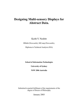 Designing Multi-Sensory Displays for Abstract Data