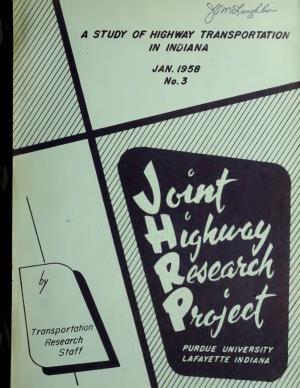 A Study of Highway Transportation in Indiana