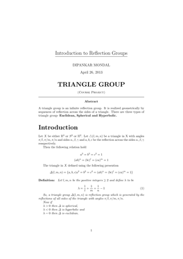 TRIANGLE GROUP Introduction