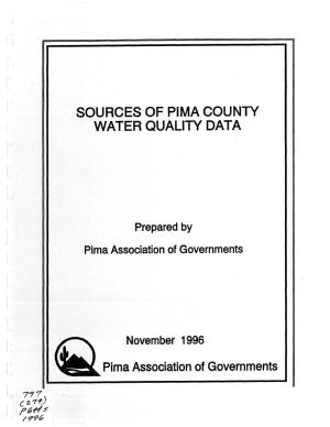 Sources of Pima County Water Quality Data