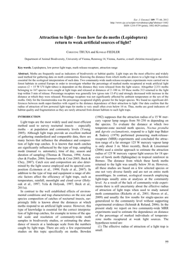 Attraction to Light – from How Far Do Moths (Lepidoptera) Return to Weak Artificial Sources of Light?