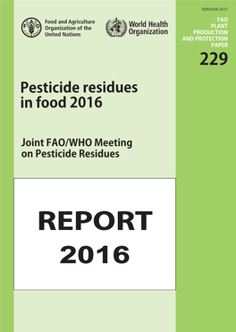 Pesticide Residues in Food 2016 Joint