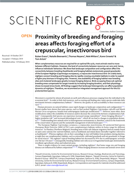 Proximity of Breeding and Foraging Areas Affects Foraging Effort of A
