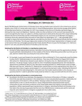 Washington, D.C. Admission Act