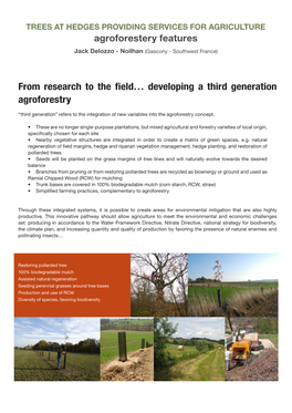 Developing a Third Generation Agroforestry