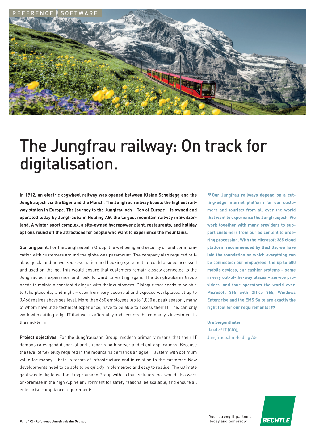 The Jungfrau Railway: on Track for Digitalisation