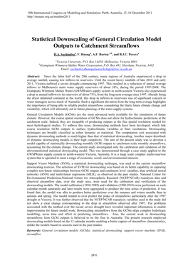 Statistical Downscaling of General Circulation Model Outputs to Catchment Streamflows