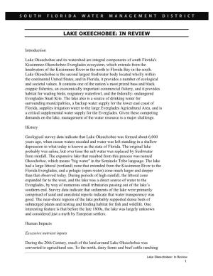 Lake Okeechobee: in Review