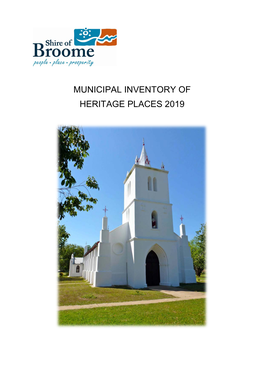 Municipal Inventory of Heritage Places 2019