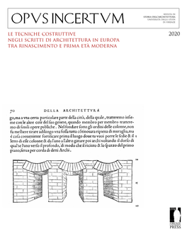 2020 Le Tecniche Costruttive Negli Scritti Di Architettura in Europa Tra