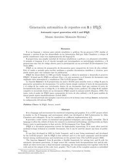 Generación Automática De Reportes Con R Y LATEX