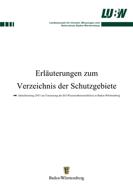 Erläuterungen Zum Verzeichnis Der Schutzgebiete