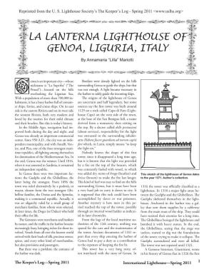 LA LANTERNA LIGHTHOUSE of GENOA, LIGURIA, ITALY by Annamaria “Lilla” Mariotti