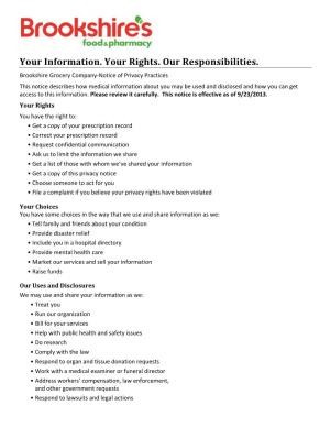 Your Information. Your Rights. Our Responsibilities