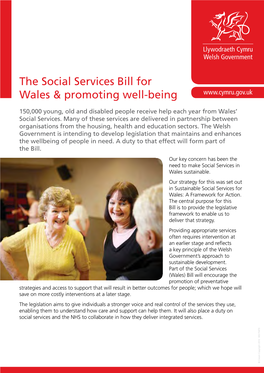 The Social Services Bill for Wales & Promoting Well-Being