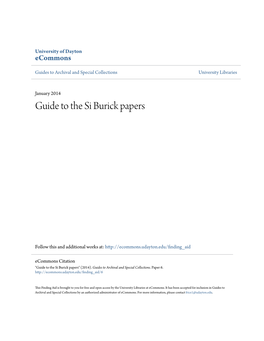 Guide to the Si Burick Papers