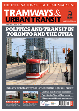 Politics and Transit in Toronto and the Gtha