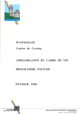 Programme D'étude Amélioration Du Cadre De Vie Wannehain