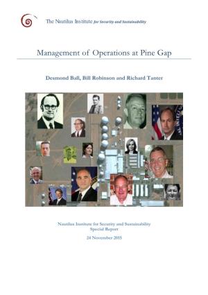 Management of Operations at Pine Gap