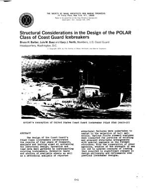 Structural Considerations in the Design of the POLAR Class of Coast Guard Icebreakers Bruce H