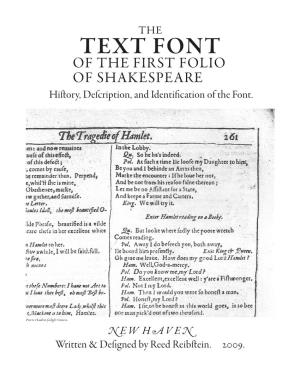Identifying the First Folio's Text Font