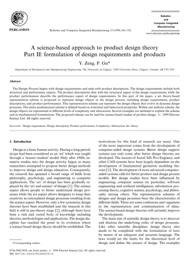 A Science-Based Approach to Product Design Theory Part II: Formulation of Design Requirements and Products Y