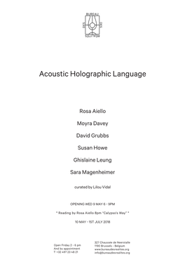 Acoustic Holographic Language