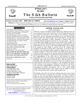 The Sikh Bulletin Kiqik-M`Gr 537 October-November 2005