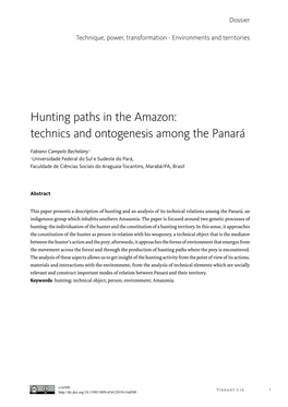 Hunting Paths in the Amazon: Technics and Ontogenesis Among the Panará