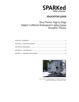 California Shakespeare's Julius Caesar Discipline: Theatre