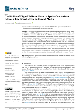 Credibility of Digital Political News in Spain: Comparison Between Traditional Media and Social Media