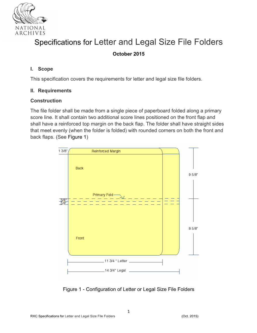 Letter and Legal Size File Folders October 2015