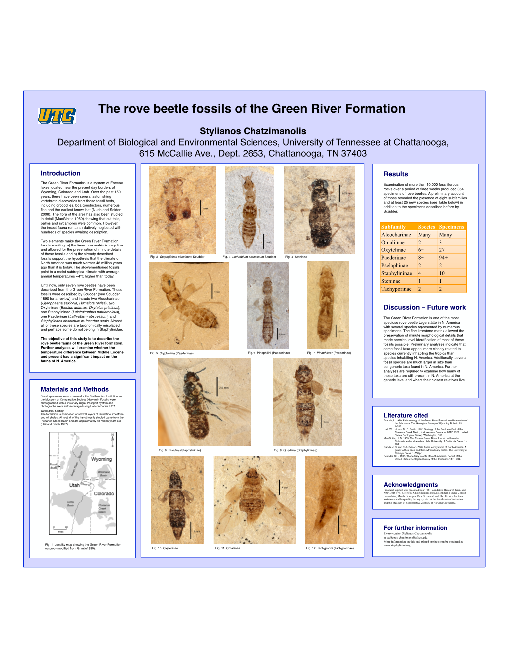 The Rove Beetle Fossils of the Green River Formation