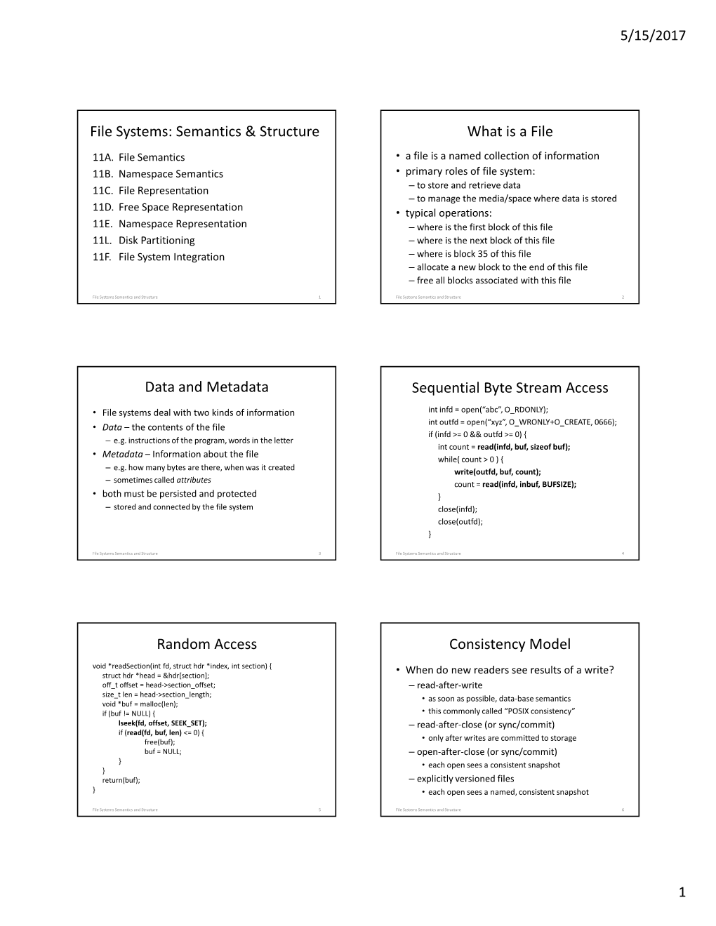 File Systems: Semantics & Structure What Is a File